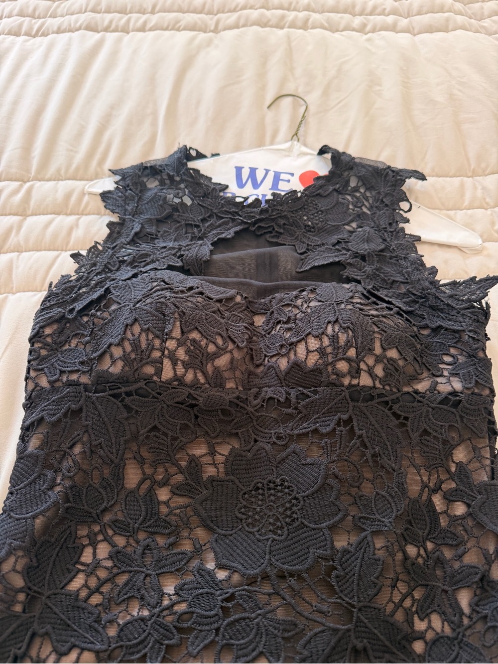 Betsy & Adam Black Floral Lace Midi Dress - Picture 8 of 8